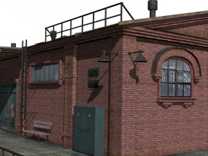 Antigo armaz&eacute;m de tijolos Modelo 3D