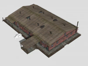 Antigo armaz&eacute;m de tijolos Modelo 3D