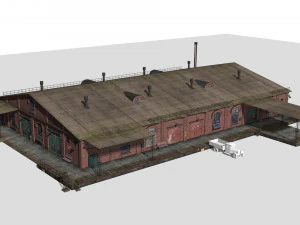 Antigo armaz&eacute;m de tijolos Modelo 3D