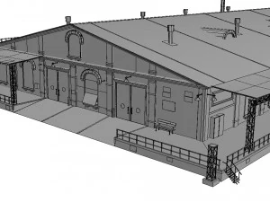 Antigo armaz&eacute;m de tijolos Modelo 3D
