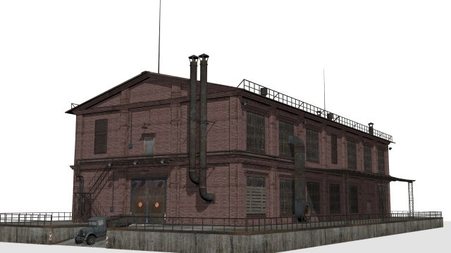 Old factory 3D-Modell .c4d .max .obj .3ds .fbx .stl .blend 