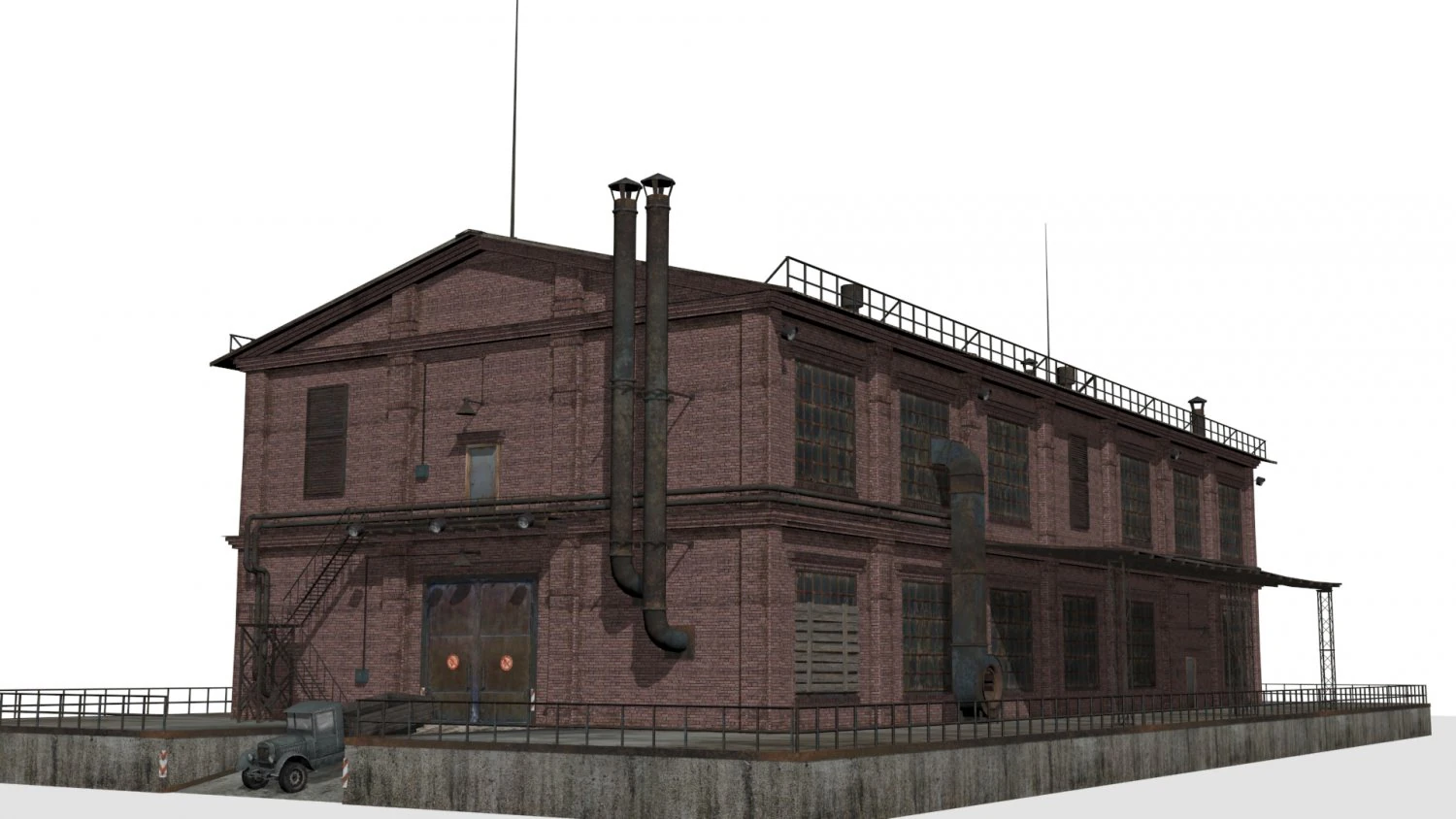 Old factory 3D Model .c4d .max .obj .3ds .fbx .stl .blend 