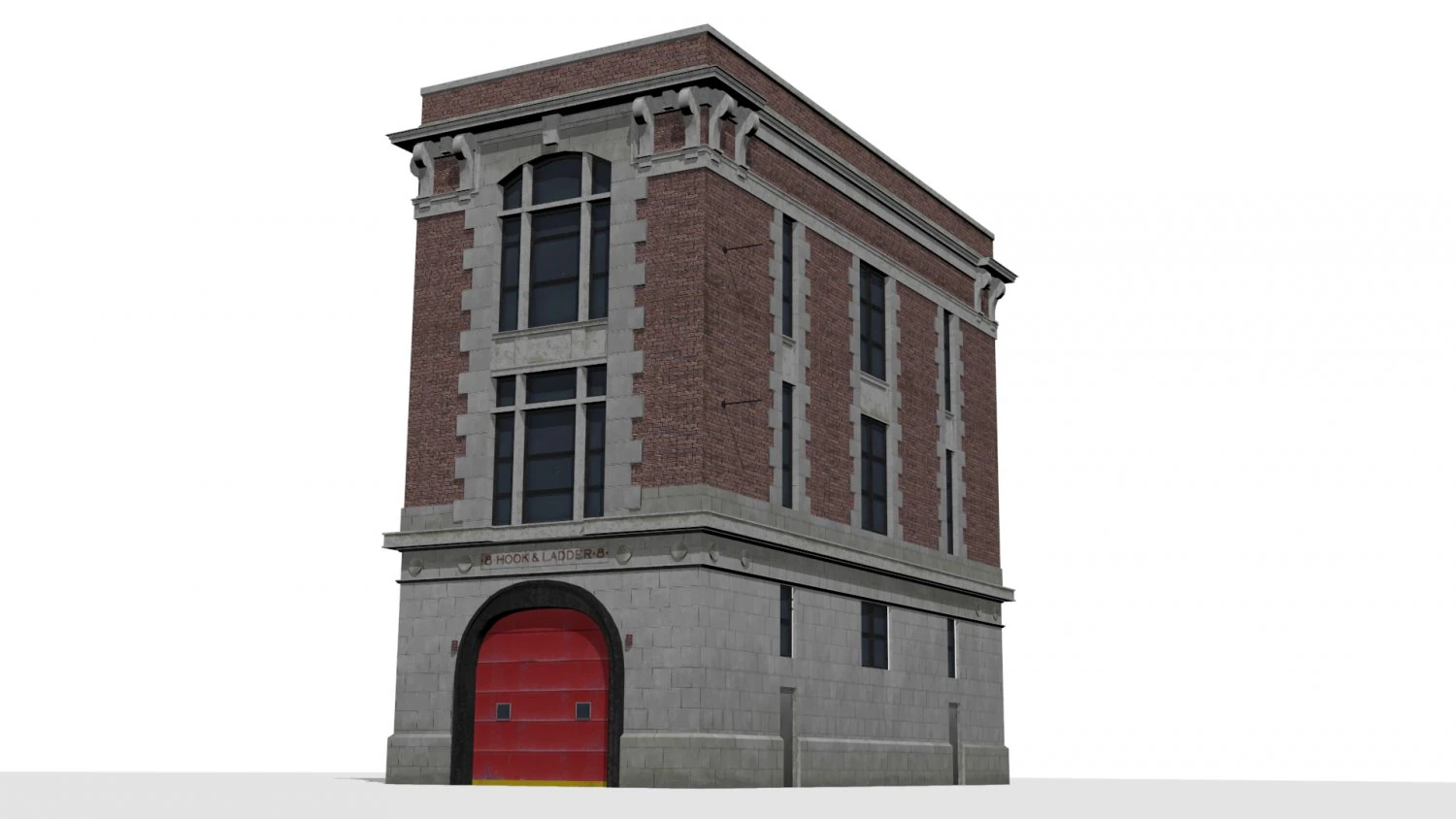 Firehouse 3D Model .c4d .max .obj .3ds .fbx .stl .blend