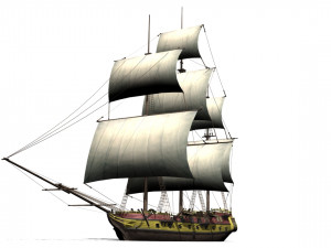 Warship brig 3D Model