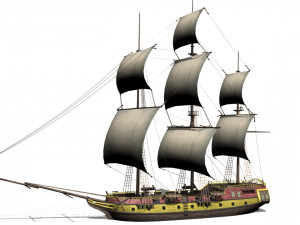 Warship brig 3D Model