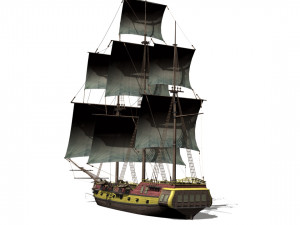 Warship brig 3D Model