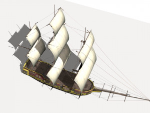 Warship brig 3D Model