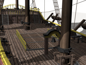 Warship brig 3D Model