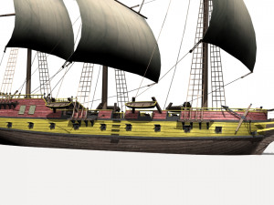 Warship brig 3D Model