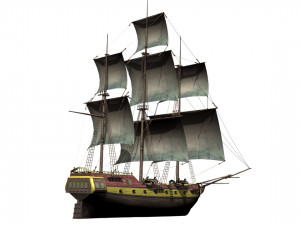 Warship brig 3D Model