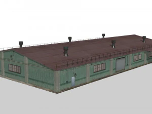 Old metal hangar 3D Model