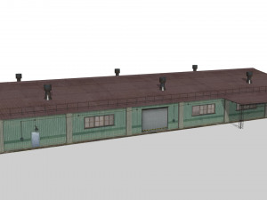 Old metal hangar Modelo 3D