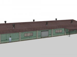 Old metal hangar 3D Model