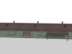 Old metal hangar 3D Model