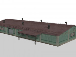 Old metal hangar Modelo 3D