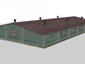 Old metal hangar Modelo 3D