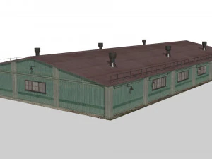 Old metal hangar 3D Model
