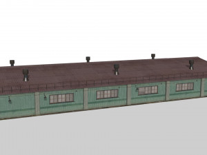Old metal hangar Modelo 3D