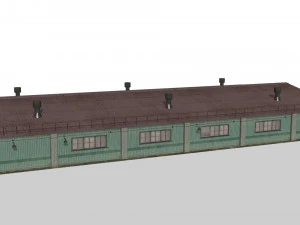 Old metal hangar 3D Model