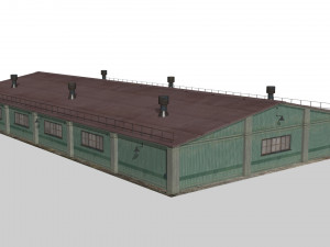 Old metal hangar Modelo 3D