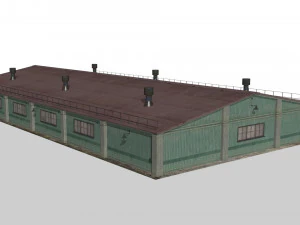 Old metal hangar 3D Model