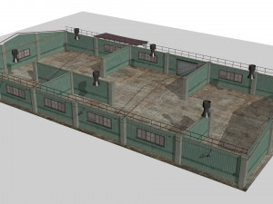 Old metal hangar Modelo 3D