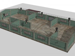 Old metal hangar 3D Model