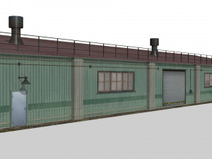 Old metal hangar Modelo 3D