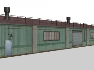 Old metal hangar 3D Model