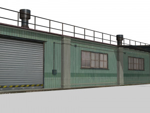 Old metal hangar Modelo 3D