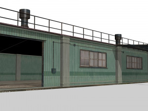 Old metal hangar Modelo 3D
