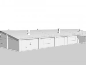 Old metal hangar 3D Model