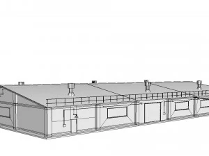Old metal hangar 3D Model