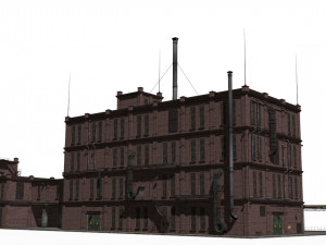 Factory brick building 3D Model
