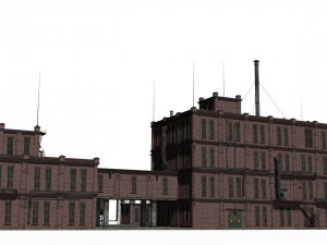 Factory brick building 3D Model