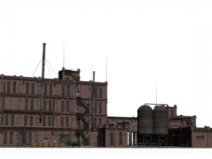 Factory brick building 3D Model