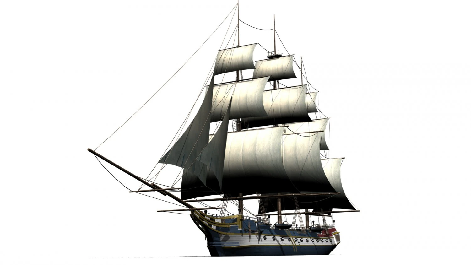 Korweta Model 3D .c4d .max .obj .3ds .fbx .stl .blend 