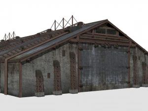 Hangar de concreto Modelo 3D