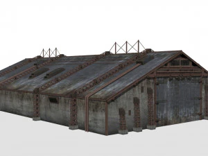 Hangar de concreto Modelo 3D