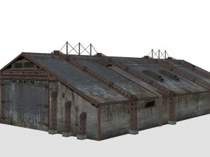 Hangar de concreto Modelo 3D