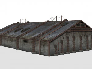 Hangar de concreto Modelo 3D