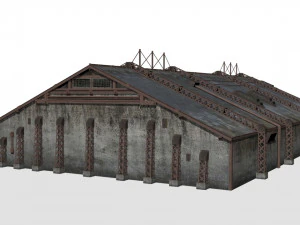 Hangar de concreto Modelo 3D