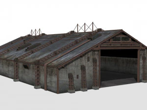 Hangar de concreto Modelo 3D