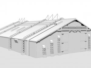 Hangar de concreto Modelo 3D
