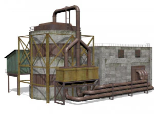 Concrete building 3D Model