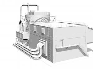 Concrete building 3D Model
