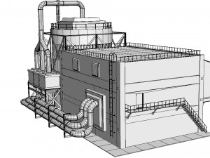 Concrete building 3D Model