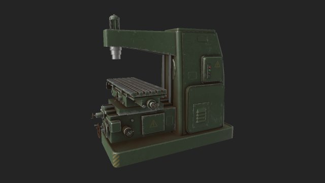 Milling machine 3D Model .c4d .max .obj .3ds .fbx .stl .blend 