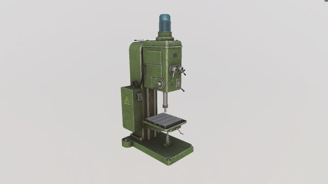 Drilling machine 3D Model .c4d .max .obj .3ds .fbx .stl .blend 