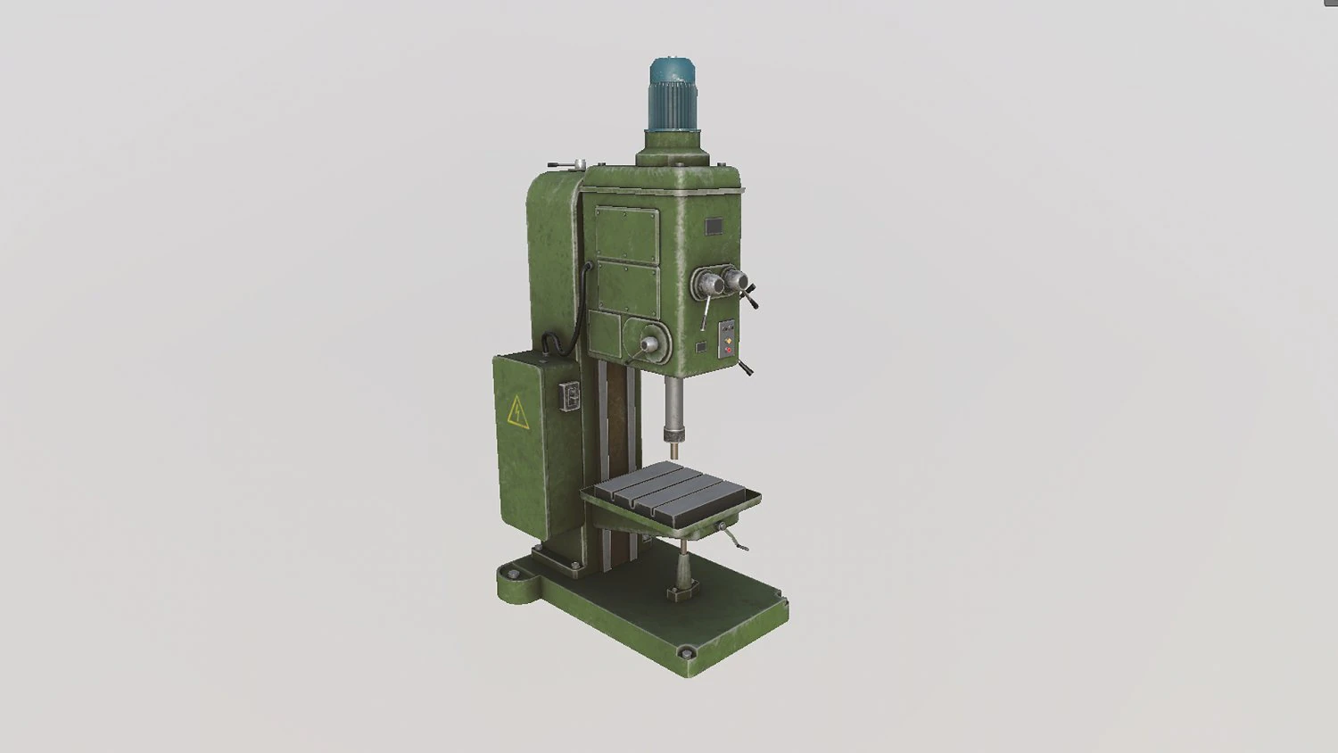 Drilling machine 3D Model .c4d .max .obj .3ds .fbx .stl .blend 